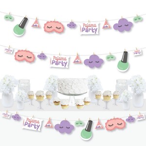 Big Dot of Happiness Pajama Slumber Party - Girls Sleepover Birthday Party DIY Decorations - Clothespin Garland Banner - 44 Pieces - 1 of 4