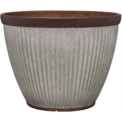 Southern Patio Westlake Pleated Planter with Galvanized Finish, Silver, 10in