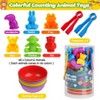 Etokfoks 36 Piece Counting Animals Color Sorting Toy Set with 6 Bowls and 2 Tweezers Montessori Math Learning for Kids Ages 3 to 5 - 2 of 4