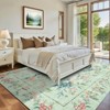 Large Area Rugs 9x12 Green, Floral Peacock Washable Rug Soft Non Slip Backing Floor Mat Carpet for Living Room - 2 of 4
