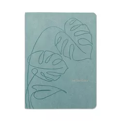 Ruled Journal 6"x8" Vegan Leather Monstera Reflections - DesignWorks Ink