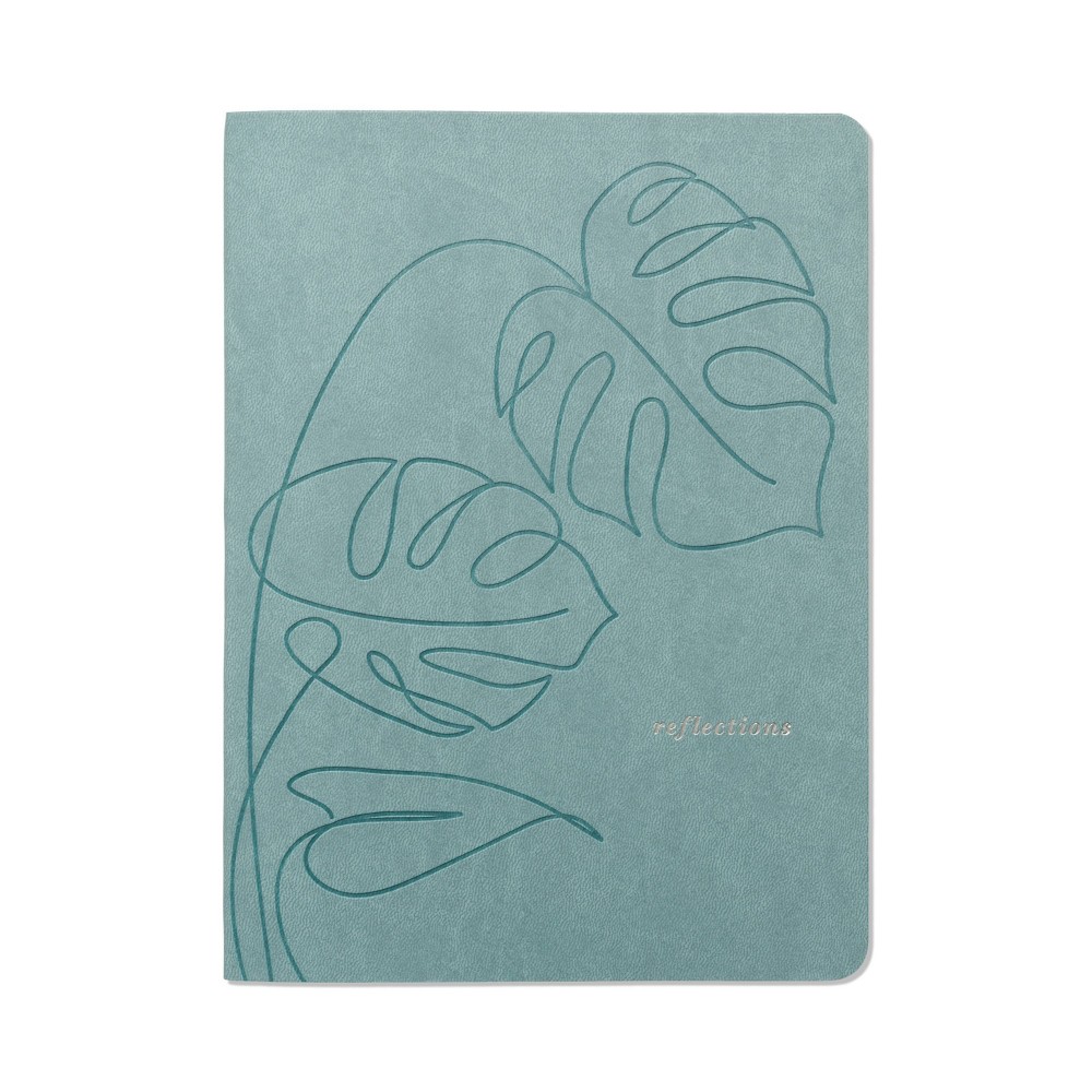Photos - Notebook Ruled Journal 6"x8" Vegan Leather Monstera Reflections - DesignWorks Ink