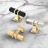 attop 10 Pack Satin Nickel and Gold Cabinet Knobs, 2 Inch(51mm) Diameter Cabinet Hardware Square T Bar Knobs for Cupboard and Drawers - 3 of 4