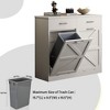 White Tilt Out Trash Cabinet with 2 drawer , Deodorising Function, Holds Up to 2x10 Gallons Capacity for Kitchen and Dining Room, and Laund - 3 of 4