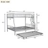 NicBex Full Over Full/Full XL Over Queen Bunk Bed with Trundle,Loft Bed with Convertible Design for Bedroom,Split Into 2 Beds,Black/White/Silver - 3 of 4