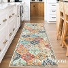 Vintage Washable Door Mat Small Farmhouse Floral Accent Rugs with Non-Slip Backing, Stain-Resistant Oriental Indoor Carpet - 2 of 4