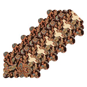 C&F Home Dorothy Autumnal Brown Quilted Scalloped Paisley Floral Placemats Set of 6, 13" x 19" - 1 of 4