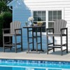 Hyleory 3-Piece HDPE Patio Bar Set with Adirondack Bar Stools - Durable Outdoor Furniture for Stylish Entertaining - 3 of 4