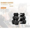 Rubber Encased Hex Dumbbell Set with Contoured Handle for Strength Training, Full Body Workout & Muscle Toning - 2 of 4