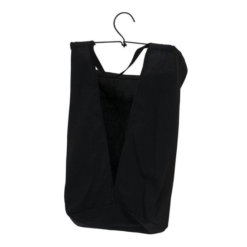 Household Essentials Hanging Doorknob Laundry Bag Black, 4 of 9