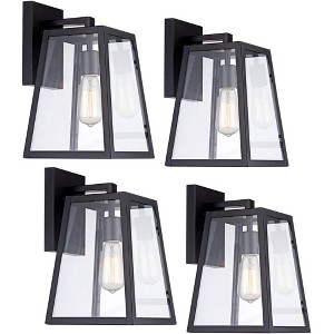John Timberland Arrington Farmhouse Rustic Wall Sconce Set of 4 Mystic Black Hardwire 6 3/4" Fixture Clear Glass for Bedroom Home - 1 of 4