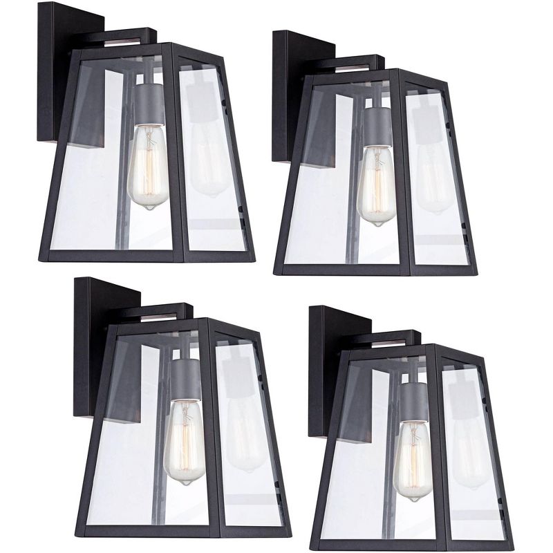 John Timberland Arrington 13" High Glass and Mystic Black Wall Sconce Set of 4, 1 of 8