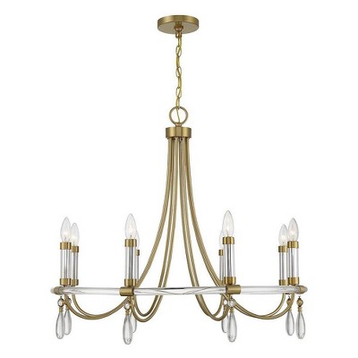 Savoy House Mayfair 8 - Light Chandelier in  Warm Brass/Chrome