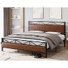 Homhougo Full Size Bed Frame with Headboard, Upholstered Platform Bed Frame with 14 Strong Metal Slats, 11" Under-Bed Storage, Noise-Free, Brown - 3 of 4