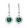 Elegant Halo Leverback Dangle Earrings with a Sparkling Design for a Timeless and Refined Look - 2 of 3