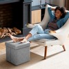 Sorbus 15 Inch Teddy Fabric Foldable Storage Ottoman - Multipurpose Cozy Ottoman, Stool for Living Room, Bedroom, Dorm, and more - 3 of 4