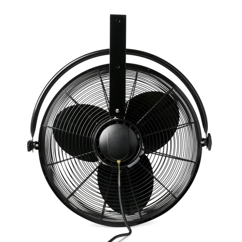 Air King 20 Inch 1/6 Horsepower 3-Speed 90-Degree Adjustable Angle Non-Oscillating Enclosed Workshop Home Garage Steel Wall Mounted Fan, Black, 4 of 7