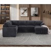 117.5" U Shaped Sleeper Sectional Sofa Pull Out Couch Bed for Living Room 6 Seater Plush Corduroy Upholstered Convertible Lounge Sofabed - 4 of 4