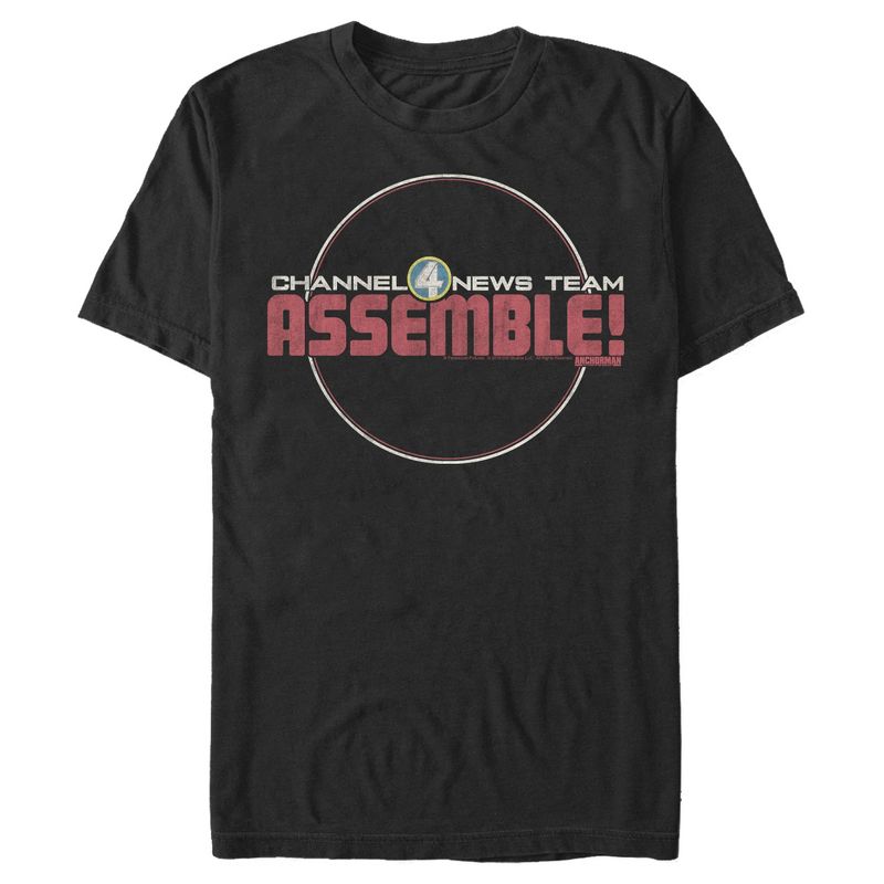 Men's Anchorman Channel 4 News Assemble T-Shirt, 1 of 5