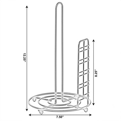 Freestanding Black Iron Paper Towel Holder with Raised Base