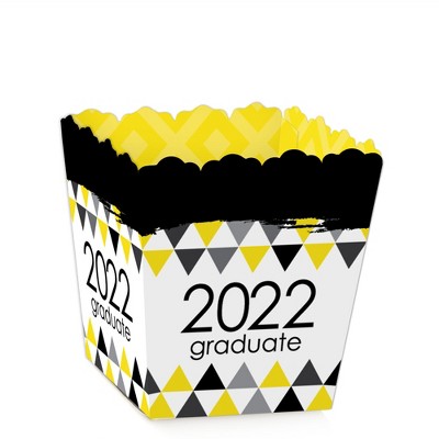 Big Dot of Happiness Yellow Grad - Best is Yet to Come - Party Mini Favor Boxes - Yellow 2022 Graduation Party Treat Candy Boxes - Set of 12