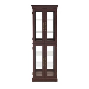 FONTOI Curio Display Cabinet, Corner Display Cabinet, Glass Storage Display with Adjustable Shelves for Collection, Cherry, 12.2"*71.26"*24.21" - 1 of 4