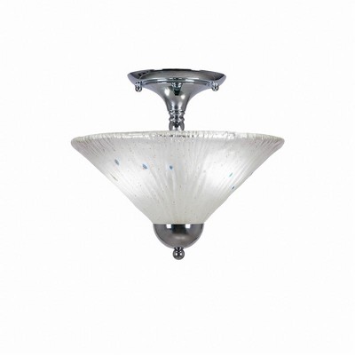 Toltec Lighting Any 2 - Light Flush Mount in  Chrome with 12" Frosted Crystal Shade