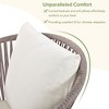 TiramisuBest 7-Piece Outdoor Patio Set - Aluminum Frame, 4 Chairs, 2 Swivel Rockers, Cushions, Rectangular Table w/Umbrella Hole (Bourbon Brown) - 4 of 4