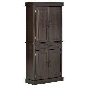 70.75" Freestanding Kitchen Pantry with 4 Doors, and 2 Large Cabinets, Tall Storage Cabinet with Wide Drawer for Kitchen Dining Room - 1 of 4