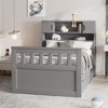 CAVINAS Twin Size Platform Bed Modern Wooden Bed Frame with Storage Headboard, Open Shelf and 4 Storage Drawers for Bedroom - 2 of 4