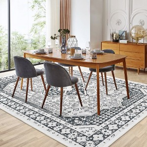 Whizmax Washable Area Rugs,Ultra-Thin Vintage Moroccan Soft Carpet,Stain Resistant No Slip Large Area Rug - 1 of 4