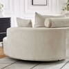 55 inch Black Chenille Foam Single Swivel Chair for Living Room Bedroom Lounge and Projection Room - 3 of 4