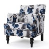 Floral Upholstered Club Chair, 28.75" Accent Armchair with Nailhead Trim & Turned Wood Legs for Living Room Bedroom-3irtyhousy - 3 of 4