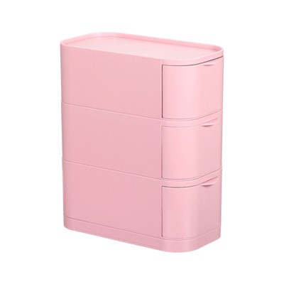Unique Bargains Plastic Stackable Desk Organizer Makeup Brush Stationery Box Storage Drawer 1 Pc