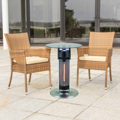 EnerG+ 58" Silver Electric Infrared Outdoor Heater Table