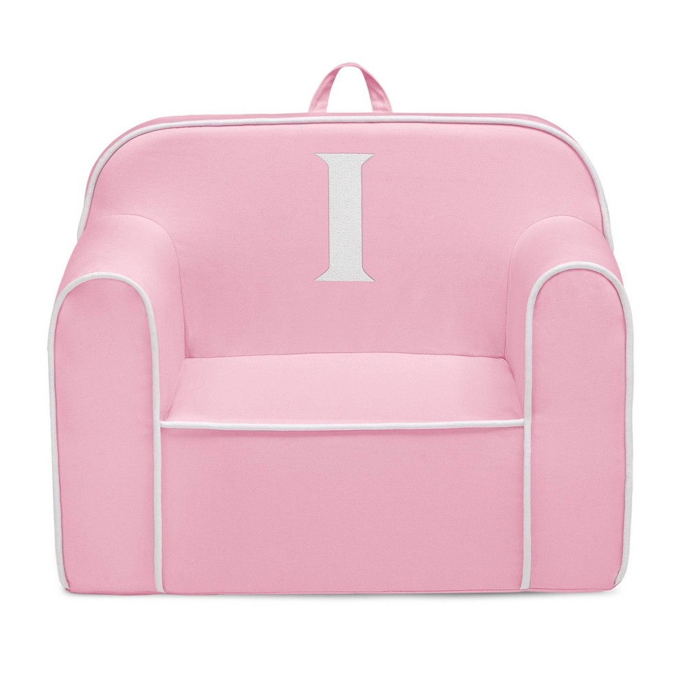 Delta Children Personalized Monogram Cozee Foam Kids' Chair - Customize with Letter I - 18 Months and Up - Pink & White -  88964264