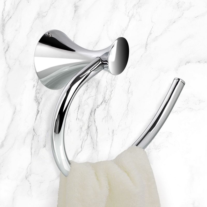 Unique Bargains Towel Ring Hand Towel Holder Hanger for Bathroom Zinc-alloy Shower Caddies 8.3"x3.5"x5.9" Silver 1 Pc, 3 of 7