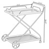 Vintiquewise Gold Metal Wine Bar Serving Cart with Rolling Wheels and Handles for Dining, Living room or Entryway - 4 of 4