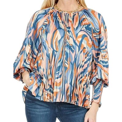 Women's Pleated Bishop Sleeve Top - Joy Joy
