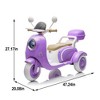 12V 2 Motors Kids Ride On Motorcycle, 2 Seater Electric Scooter Toy w/Music, Bluetooth, USB, Flip Seat, Storage Hooks & Oversized Trunk (Ages 3-6) - 2 of 4