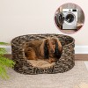 THE LICKER STORE Perri Classic Farmhouse Handwoven Hyacinth Oval Pet Bed with Machine-Washable Cushion - 2 of 4