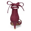 Allegra K Women's Kitten Heel Open Top Lace-Up Sandals - 3 of 4