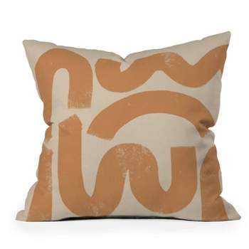 16"x16" 'Almost Makes Perfect' Squig Square Throw Pillow Light Brown - Deny Designs