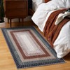 Indoor Modern Machine Washable Geometric Bordered Area Rugs - Soft Non Slip Floor Carpet for Home Office - 2 of 4