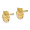 Black Bow Jewelry 9mm Scalloped Seashell Post Earrings in 14k Yellow Gold - image 2 of 4