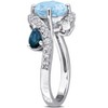 EVERLY JEWELRY | Rose Plated Sterling Silver 3 1/10 CT TGW Rose de France Amethyst and White Topaz Swirl Ring - 2 of 4