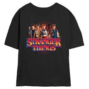 Juniors Womens Stranger Things Vintage Cartoon Friend Group Logo T ...