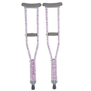 My Crutches - Fashion Designed Youth Junior Crutches for Kids/Teens/Adults w Adjustable Handgrip and Length - Pink CAMO - for Heights 4'5" to 5'2" - - 1 of 1