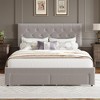 Bed Frame with 2 Storage Drawers, Upholstered Platform Bed with Adjustable Velvet Headboard, Wooden Slat Support, Noise-Free & No Box Spring Needed - 3 of 4