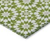 Lime Green Ivory And Beige Floral Medallion Washable Indoor Outdoor Area Rug - 4 of 4